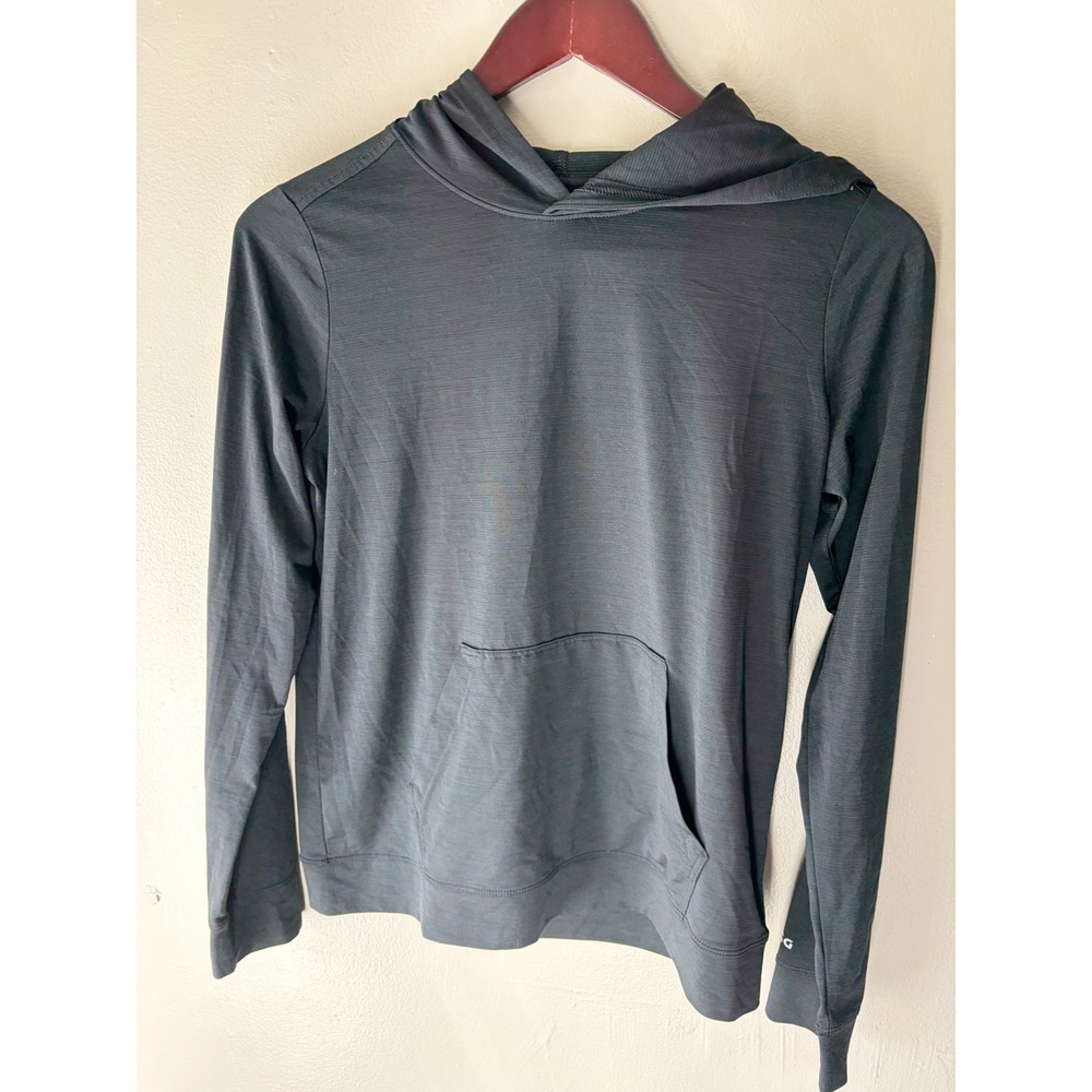 DSG Girls Performance Hoodie Charcoal Grey Long Sleeve Active Top Size L 14-16